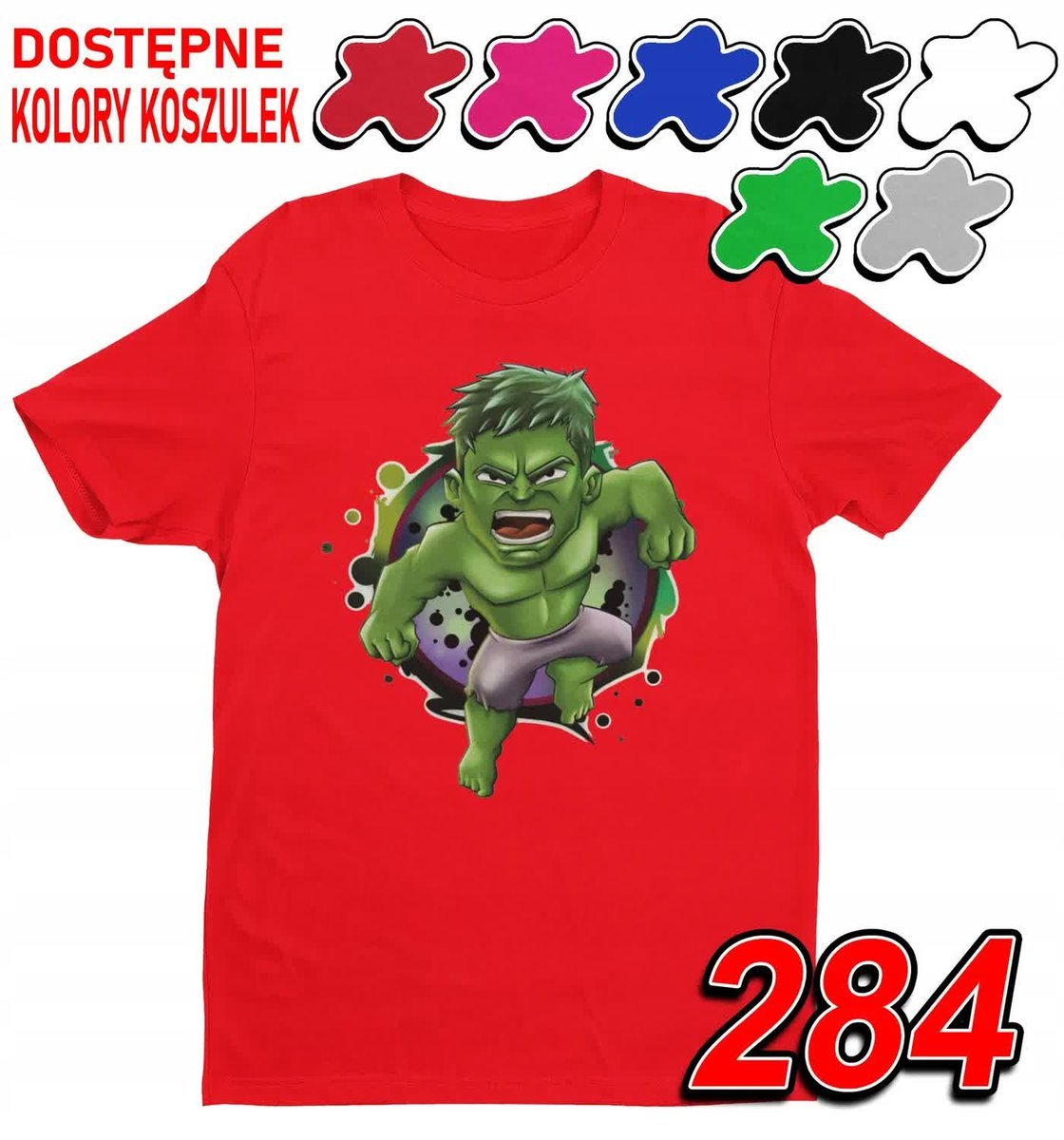 Dziecięca Koszulka T-Shirt Z Nadrukiem Avengers Hulk Marvel -M 134-140
