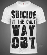 Koszulki męskie - koszulka BLACK ICON - SUICIDE (MICON148 WHITE)-XXL - miniaturka - grafika 1