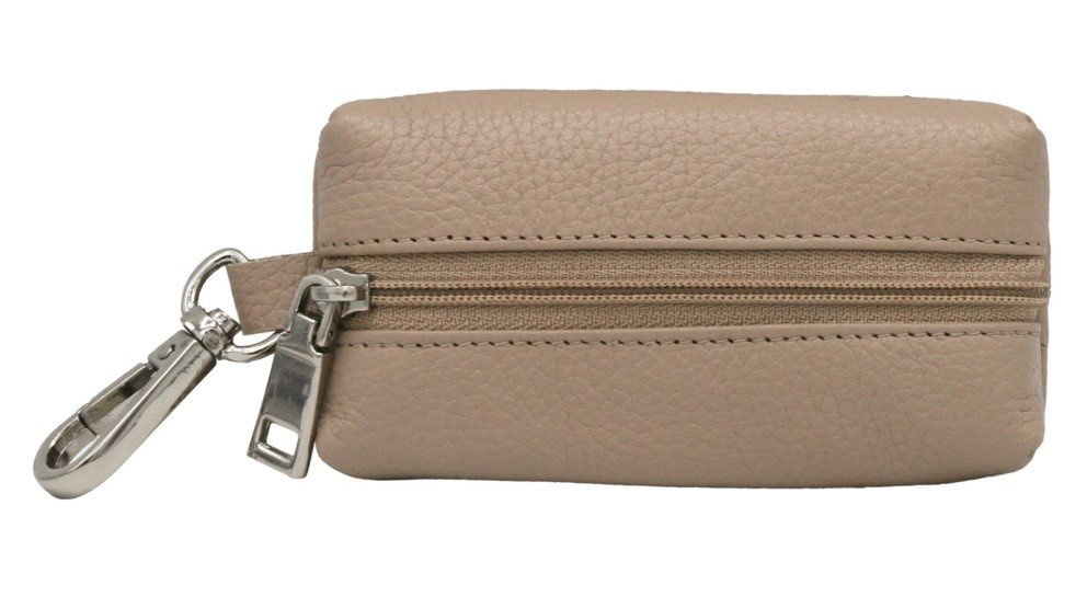 ETUI NA KLUCZE PILOTY SAMOCHODOWE SKÓRZANE KOLOR BEŻOWY 11CM