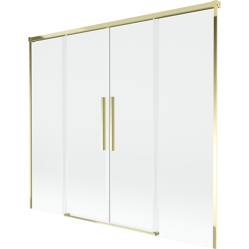 Mexen Rox parawan nawannowy 2-skrzydłowy rozsuwany 180 x 150 cm, transparent, złoty - 8C9-180-002-50-00
