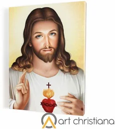 Obraz religijny Serce Jezusa, płótno canvas - Ikony i obrazy sakralne - miniaturka - grafika 1