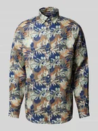 Koszule męskie - Koszula lniana o kroju regular fit z kołnierzykiem typu button down - miniaturka - grafika 1