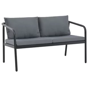 vidaXL Sofa ogrodowa z poduszkami, 2-osobowa, aluminium, szara - Sofy ogrodowe - miniaturka - grafika 1