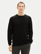 Swetry męskie - Tom Tailor Sweter 1038426 Czarny Regular Fit - miniaturka - grafika 1