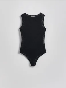 Reserved - Koronkowe body - czarny - Koszulki i topy damskie - miniaturka - grafika 1