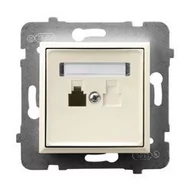 Gniazdka elektryczne - Ospel Gniazdo telefoniczne pojedyncze Ecru Aria - GPT-1U/m/27 - miniaturka - grafika 1