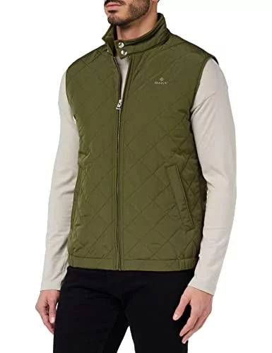 GANT Męska kurtka pikowana, wiatroszczelna, zielona, standardowa