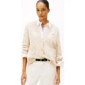 Swetry damskie - Tommy Hilfiger Wełniany kardigan | Regular Fit - miniaturka - grafika 1