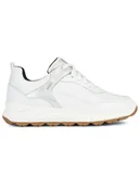 Trampki damskie - Geox Skórzane sneakersy "Spherica 4X4 B Abx" w kolorze srebrno-białym - miniaturka - grafika 1