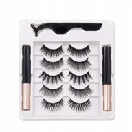 Sztuczne rzęsy i akcesoria - Sztuczne Rzęsy Magnetyczne 5 Par Pęseta Eyeliner - miniaturka - grafika 1