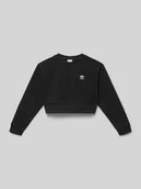 Bluzy dla dziewczynek - Bluza z okrągłym dekoltem i wyhaftowanym logo - miniaturka - grafika 1