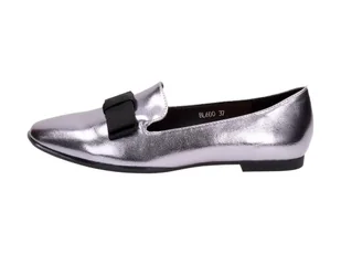 C.Srebrne półbuty damskie Sergio Leone Bl600 - Półbuty damskie - miniaturka - grafika 1