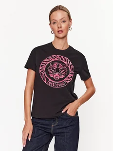 Just Cavalli T-Shirt 75PAH610 Czarny Regular Fit - Koszulki i topy damskie - miniaturka - grafika 1