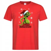 Koszulki męskie - Koszulka męska Świąteczna śmieszna prezent na Święta Grinch MERRY KISSMYASS - miniaturka - grafika 1