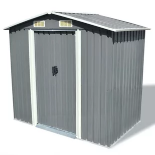 vidaXL Szopa ogrodowa, metalowa, 204x132x186 cm - Altany ogrodowe - miniaturka - grafika 1