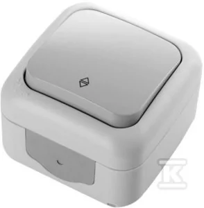Viko Palmiye - Łącznik schodowy szary IP54 90555504 - Wyłączniki światła i elektryczne - miniaturka - grafika 1