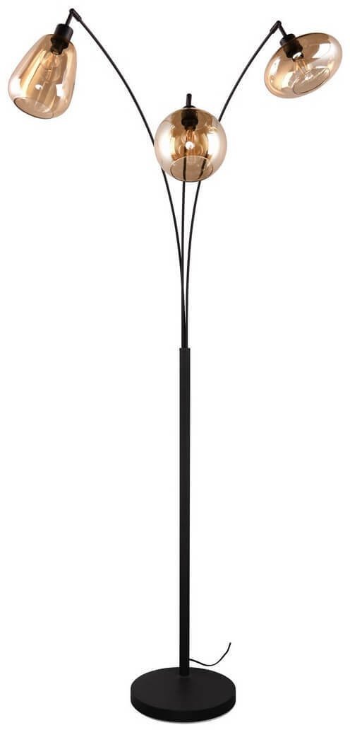 Lampa podłogowa Trio Loftowa lampa stojąca VESTARI DL313417000 do salonu kule czarna bursztynowa