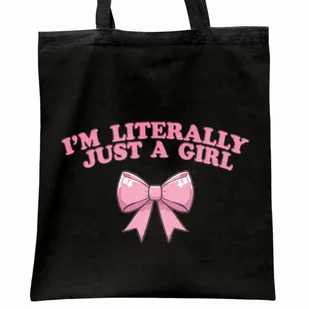 Torba bawełniana czarna na zakupy I'm Just A Girl Dla Dziewczyn Prezent - Torby i wózki na zakupy Torba bawełniana czarna na zakupy I'm Just A Girl Dla Dziewczyn Prezent - Torby i wózki na zakupy - miniaturka - grafika 1