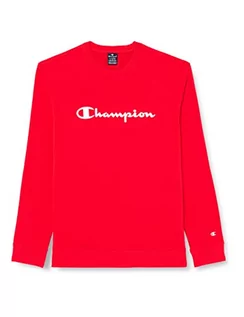Bluzy męskie - Champion Męska bluza z okrągłym dekoltem z logo Legacy American Classics Heavy Powerblend Terry z okrągłym dekoltem, intensywna czerwień, XL - grafika 1