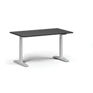 Stoły i stoliki do biura - Stół z regulacją wysokości, elektryczny, 675-1325 mm, blat 1400x800 mm, podstawa biała, grafit - miniaturka - grafika 1