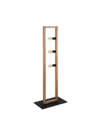 Lampy stojące - TK Lighting 5022 Metro 3x60W Lampa podłogowa czarny/drewno - miniaturka - grafika 1