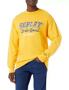 Replay Bluza męska M6314, 741 Corn Yellow, M - Bluzy męskie - miniaturka - grafika 1
