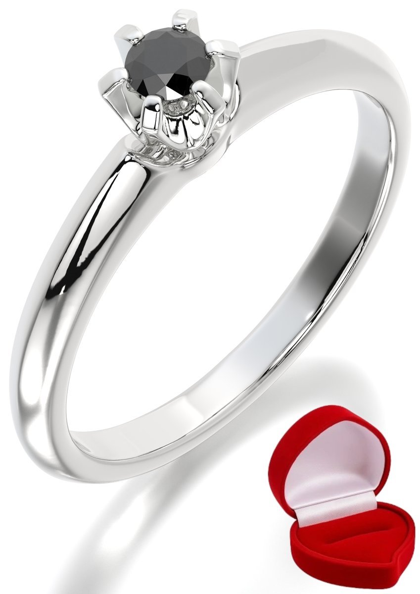 ZŁOTY PIERŚCIONEK ZARĘCZYNOWY 585 14k BRYLANT CZ. 0,09 ct BIAŁE ZŁOTO R11