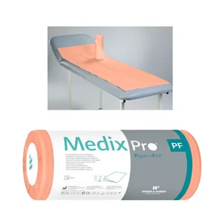 Podkład higieniczny na rolce 50cm x 160cm morelowy podfoliowany 54g MedixPro 12szt - Kosmetyczne akcesoria jednorazowe - miniaturka - grafika 1