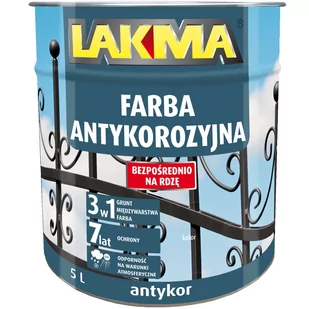 Farba antykorozyjna Antykor Lakma żółty 5l - Farby do metalu - miniaturka - grafika 1