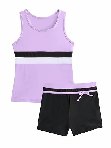 STRÓJ KĄPIELOWY DZIEWCZĘCY TANKINI SPORTOWY DWUCZĘŚCIOWY RACER BACK
