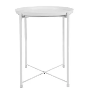 Stolik okrągły metalowy w stylu Loft - biały - Ławy i stoliki kawowe Stolik okrągły metalowy w stylu Loft - biały - Ławy i stoliki kawowe - miniaturka - grafika 1