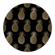 Deski do krojenia - Deska szklana ozdobna Ananasy na czarnym tle fi40, Coloray - miniaturka - grafika 1