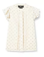 Bluzki damskie - MIMO Bluzka dziewczęca, Biała wełna ze złotymi kropkami, 116 cm - miniaturka - grafika 1