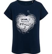 Koszulki i topy damskie - T-shirt damski z napisem nobody's perfect really?, granatowy - miniaturka - grafika 1