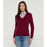 Swetry damskie - POLO RALPH LAUREN Wełniany sweter KIMBERLY | Regular Fit | z dodatkiem kaszmiru - miniaturka - grafika 1