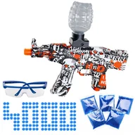 Zabawki militarne - Karabin automatyczny MP5 biało-czerwony na kulki żelowe + okulary + 4000 kulek ST620 - miniaturka - grafika 1