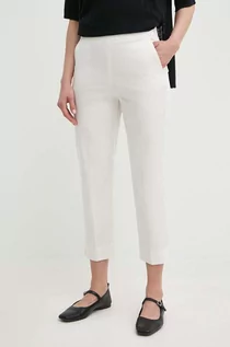 Spodnie damskie - MAX&Co. spodnie damskie kolor beżowy fason cygaretki high waist 2416131054200 - Max&Co. - grafika 1