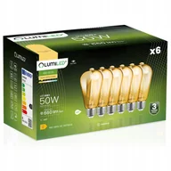 Żarówki LED - 6x Żarówka Led E27 Edison ST64 6W Amber Filament Ozdobna Bursztynowa - miniaturka - grafika 1