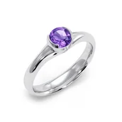 Pierścionki - Sydney - Srebrny pierścionek z ametystem - miniaturka - grafika 1