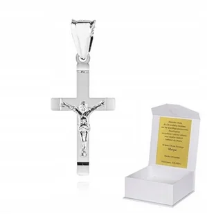 ! 925 Srebrny Krzyżyk Katolicki 925 1,3g 3,5cm K7 - Biżuteria dla dzieci - miniaturka - grafika 1
