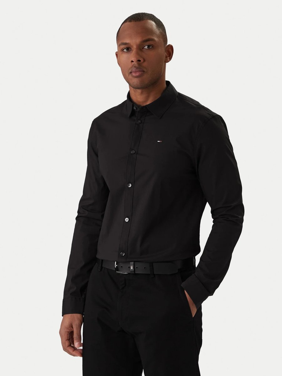 TOMMY JEANS KOSZULA MĘSKA CZARNA ELEGANCKA L 17CA