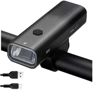 Lampka rowerowa RockBros Bike LED Lamp RHL600 wodoodporne światło na kierownicę 600lm 2600mAh reflektor ledowy latarka z 5 trybami Czarna - Lampki rowerowe - miniaturka - grafika 1