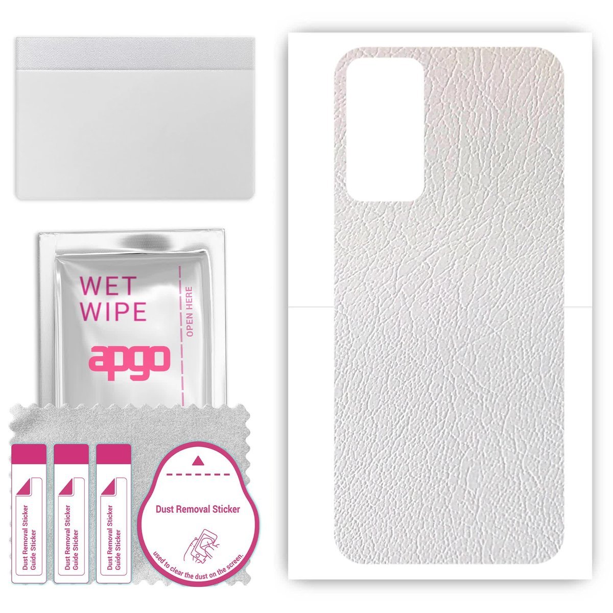 Folia naklejka skórka strukturalna na TYŁ do Samsung Galaxy F13 - Skóra Biała - apgo SKINS