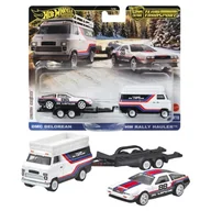 Samochody i pojazdy dla dzieci - Hot Wheels Premium Car Culture Transport Zestaw 2 Pojazdów Autka Samochodziki DMC Delorean & HW Rally Hauler #78 - miniaturka - grafika 1