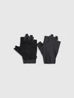 Rękawiczki rowerowe - 4F Rękawiczki rowerowe z żelowymi wkładkami uniseks - czarne XS - miniaturka - grafika 1