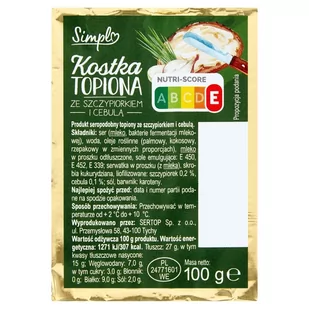 Simpl Produkt seropodobny kostka topiona ze szczypiorkiem i cebulą 100 g - Sery - miniaturka - grafika 1