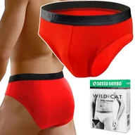 Majtki męskie - Slipy Sportowe Męskie SESTO SENSO SM05 Majtki z Bawełny Czerwone - XL - miniaturka - grafika 1