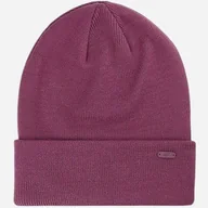 Czapki damskie - Czapka 4F Zimowa Beanie Damska Burgundowa 4FWAW25ACAPU622 Ciemny Fiolet - miniaturka - grafika 1