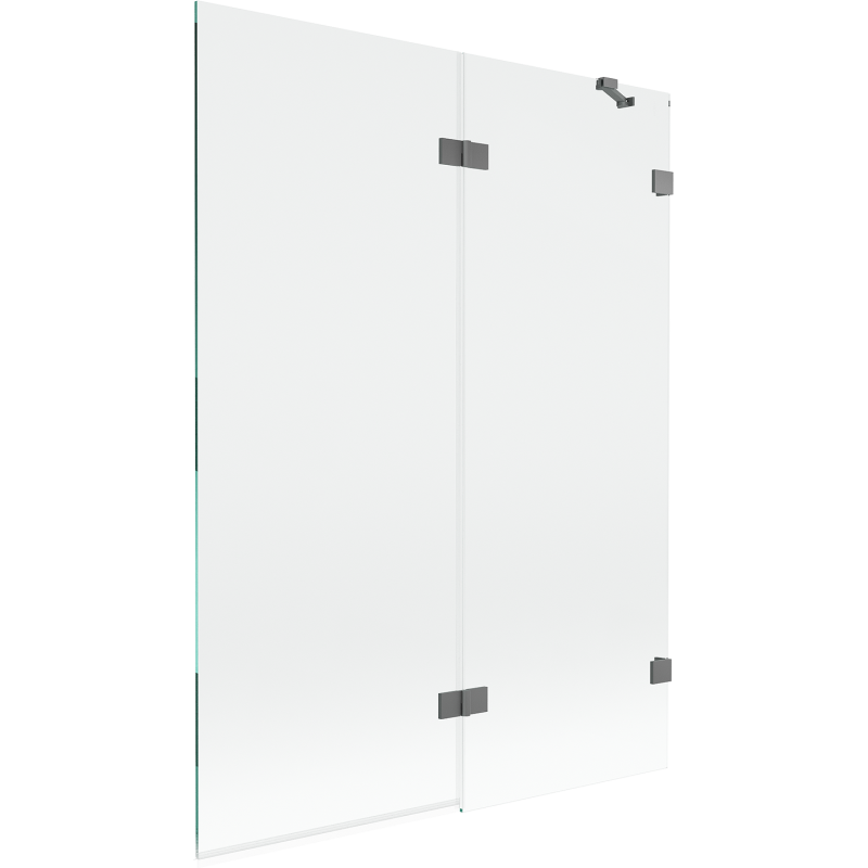 Mexen Lunar parawan nawannowy 2-skrzydłowy prawy 130 x 150 cm, transparent, gun metal - 897-130-100-95-00-P