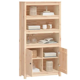 Lumarko Szafka, 80x35x154 cm, lite drewno sosnowe - Szafki do salonu - miniaturka - grafika 5